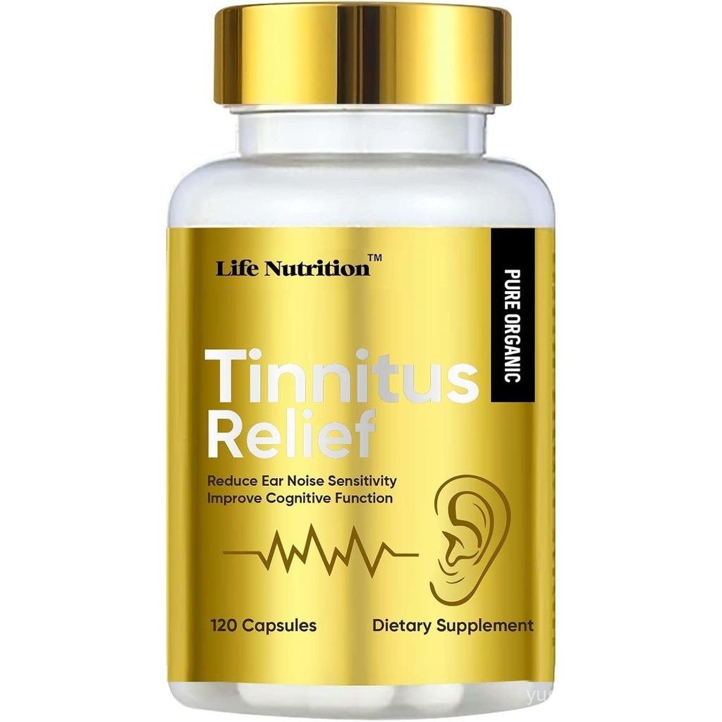 1200MG Penyelesaian Tinnitus untuk Telinga Berdenging dengan Kandungan Hibiscus & Hawthorn Berry, Memberikan Keselesaan untuk Bunyi Telinga, Bukan GMO & 120 Kapsul