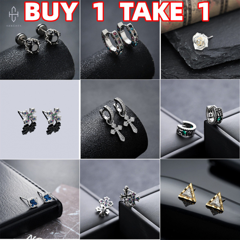 Anting-anting Lelaki Gaya Baru Fesyen Trend Unik Wanita Mewah Aksesori Barang Kemas