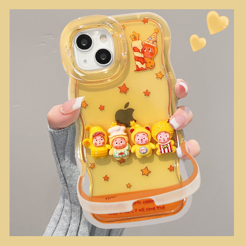 Cartoon Cartoon Doll Suitable for Apple 17promax Transparent Phone Case mate80 Dual Bracket 16 Can 15 Silicone 1426.4.13