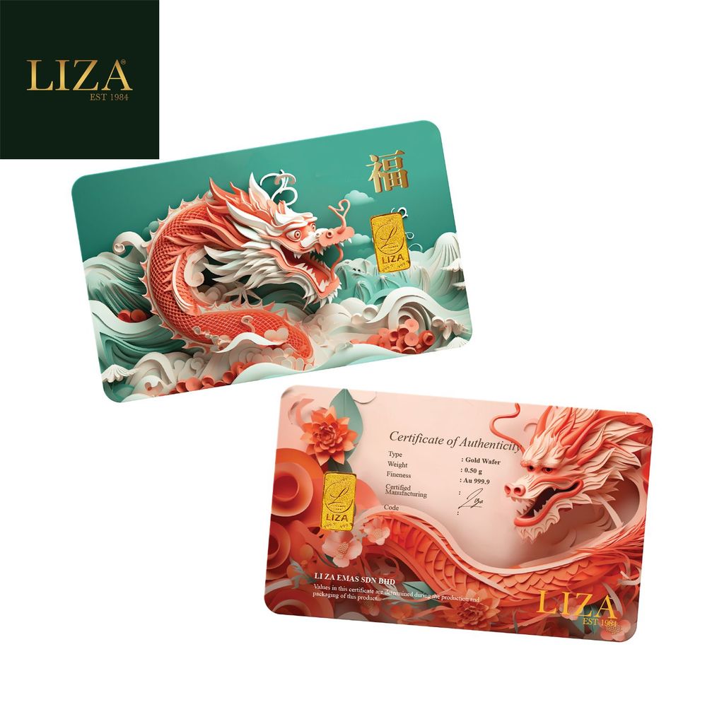 LIZA 0.50g 999.9 Gold Bar (Dragon)