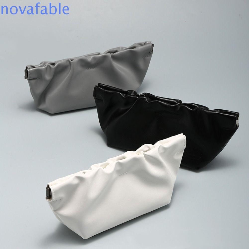 NOVAFABLE​ Glasses Protective Pouch, Pu Leather Chic Cloud Glasses Bag, Simple Soft Korean Waterproof Sunglasses Storage Case Coin Purse