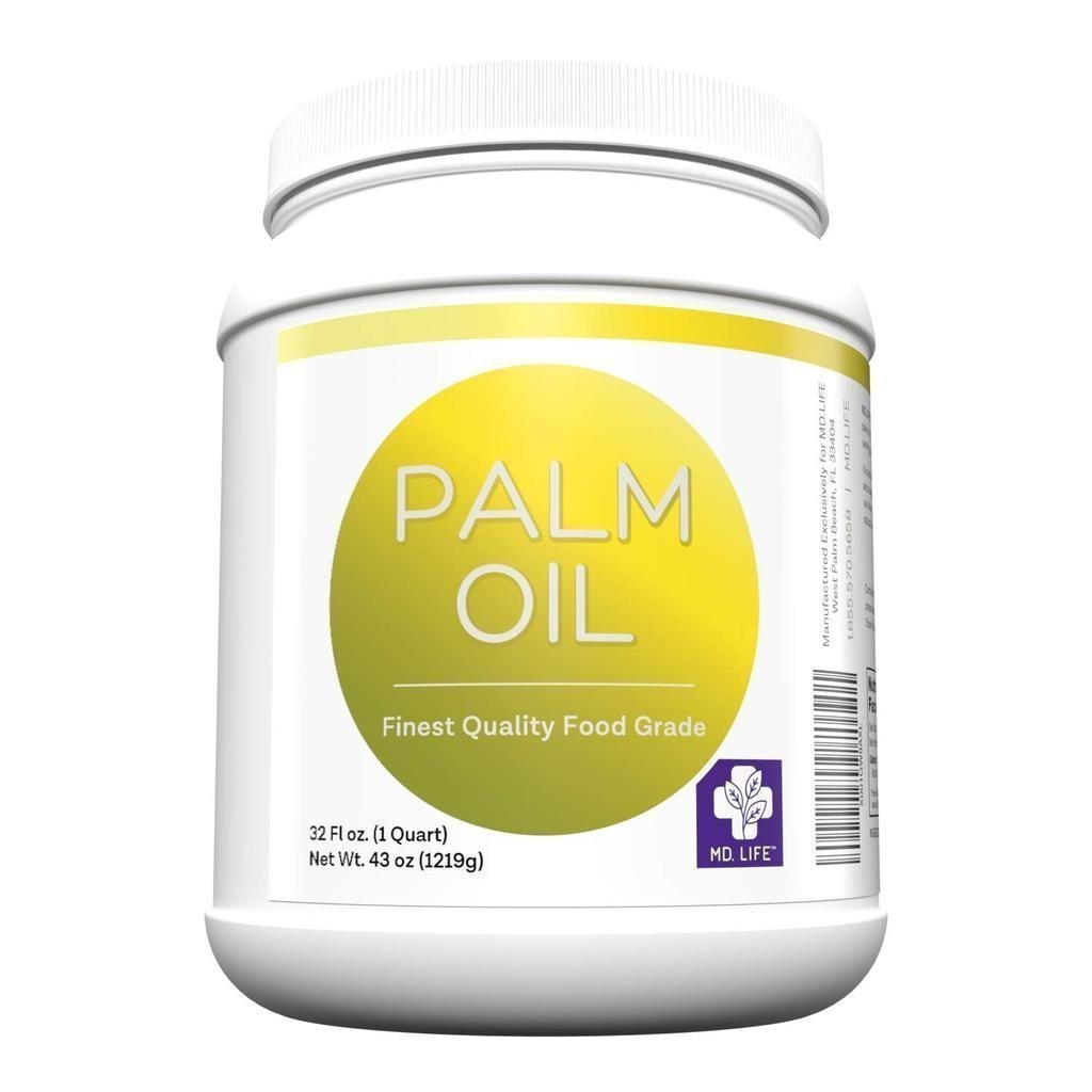 MD.LIFE PALM OIL - 32oz - Sustainable Food Grade Palm Oil for Cooking - Great for Soap Making Supplies, Cooking Oil, Creams and Lotions