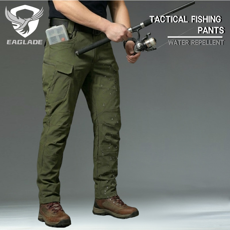 EAGLADE Quick Dry Fishing Pants Men Water Repellent Tactical Trousers Lightweight Ripstop Cargo Pants Hiking Trekking Gear