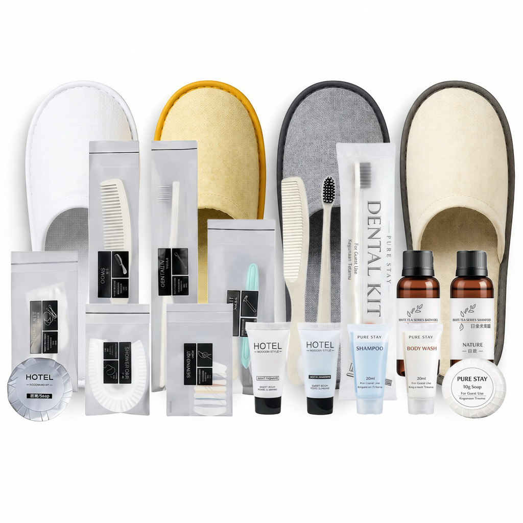 Hotel Travel Kit Disposable Toothbrush Set Towel Comb Slipper Shampoo Shower Gel Cap Razor Homestay Airbnb Berus Gigi