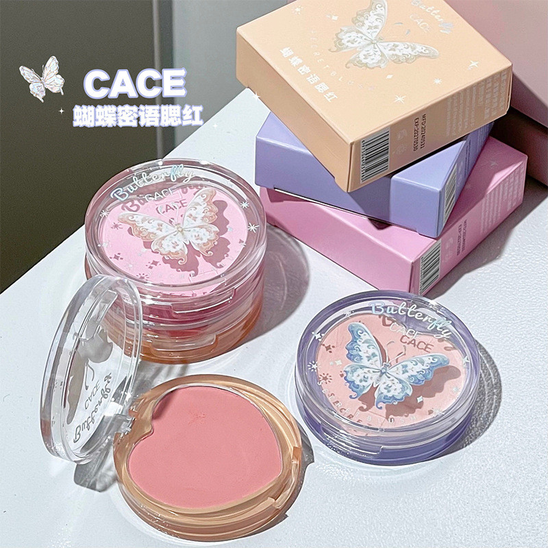 Summer New Style Butterfly Secret Language Blush Tricolor Rouge Daily Cheap Contouring Beginner Cute Anime