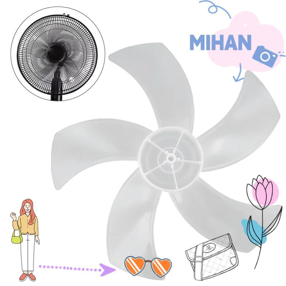 MIHAN Five Blades Fan, Plastic Slow Noise Fan Blade,  Big Wind Leaf Floor Fan for Pedestal Fan Table Fan Wall Fan