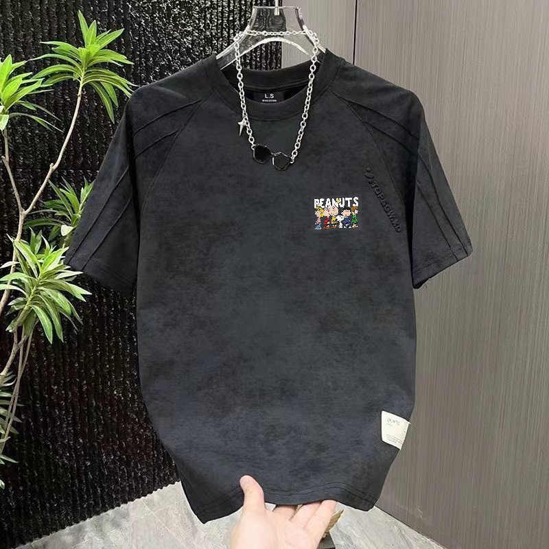 Fashionable and trendy round neck short sleeved summer new casual vacation loose and comfortable men's sports T-shirt