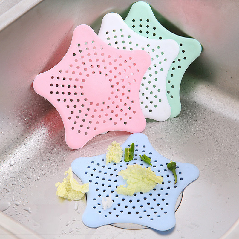Starfish Silicone Floor Drain Five-pointed Star Kitchen Sink Anti-clogging Bathroom Sewer Filter