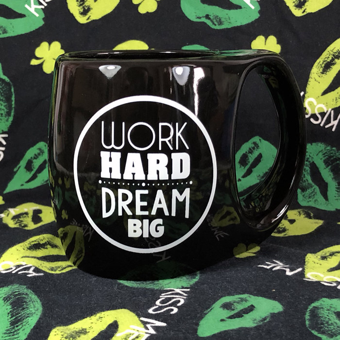 Imported Simple Style Hard Work Dream Far Big Office Inspirational Ceramic Mug Water Cup Coffee Cup Male Female Students