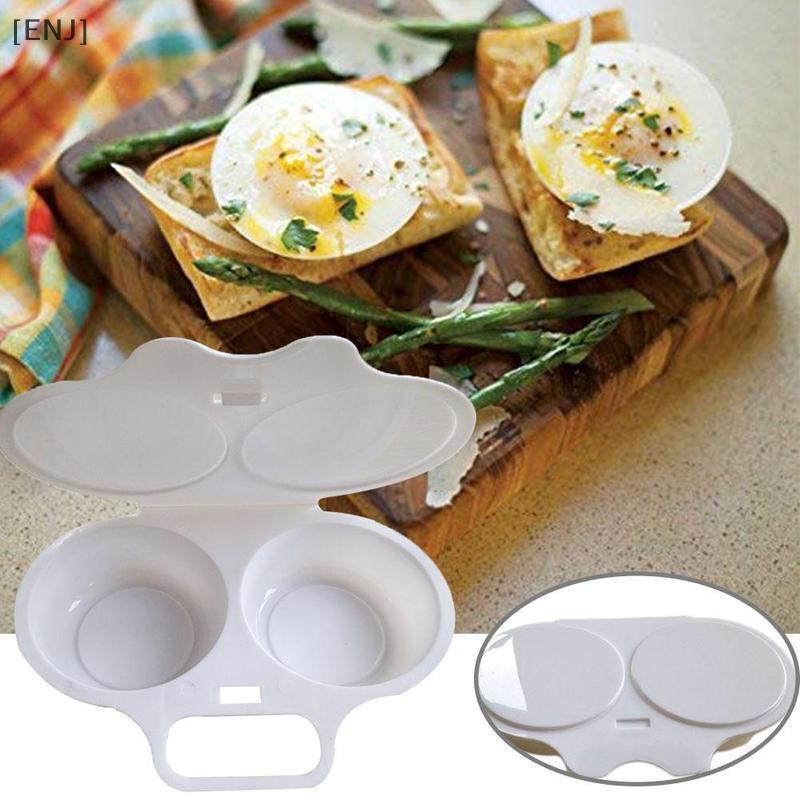 [ENJ] Kitchen Microwave Oven Round Shape Egg Steamer Cooking Mold Egg Poacher Egg Tool null