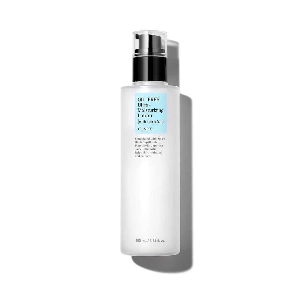 Lefuke COSRX Oil-free lotion containing birch sap，Daily acne treatment facial moisturizer，Moisturizing cream suitable for all skin types，South Korea Care，3.38Ounce/100Ml