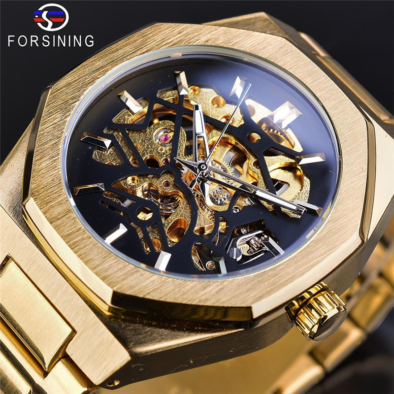For forsining Fusining 344 Hollow Mechanical Fashion Casual Style Men Automatic Mechanical Watch