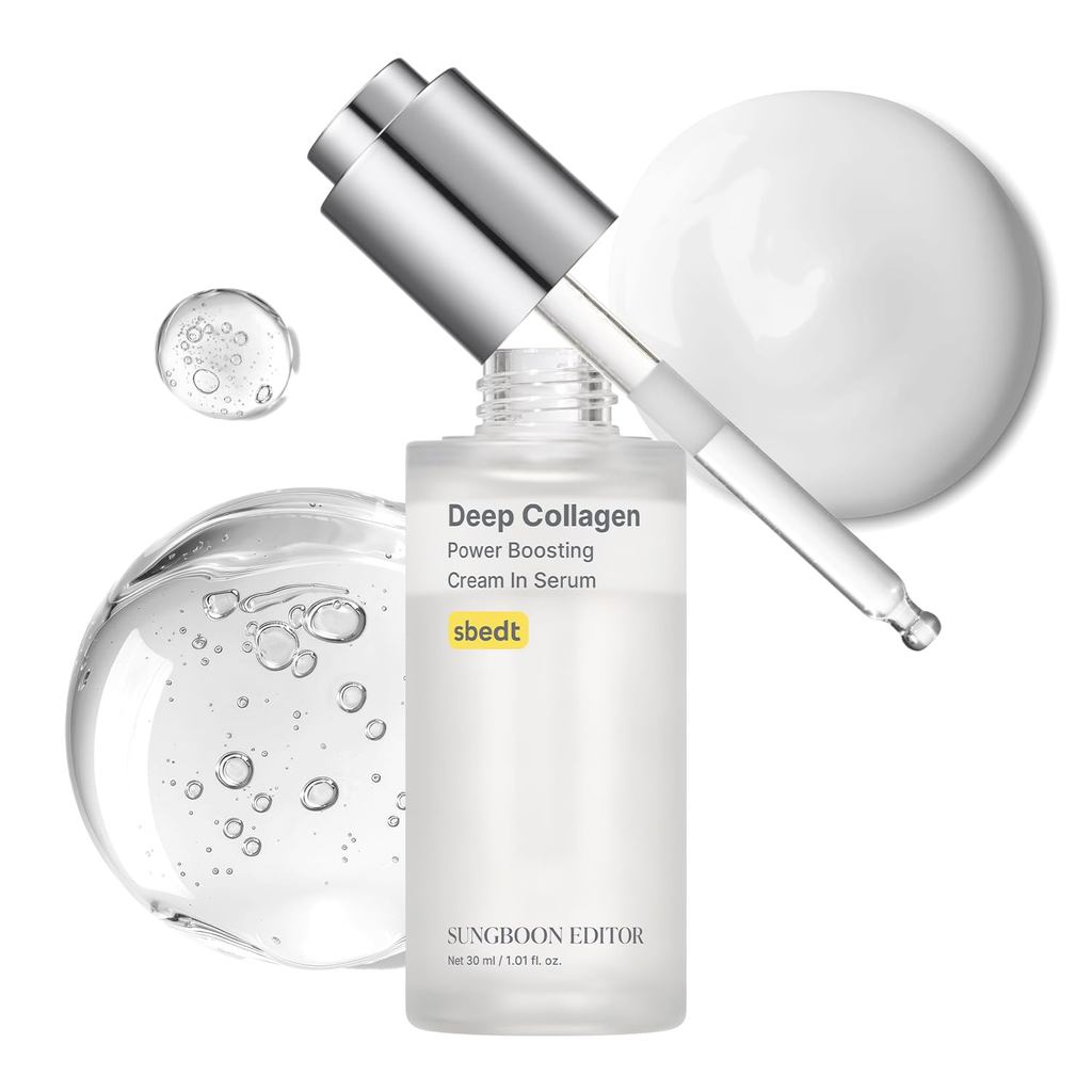 SUNGBOON EDITOR Deep Collagen Serum | 5% Volufiline + 58% Low Molecular Collagen + 2% Niacinamide | Hydrating & oothing Face Serum | Korean Skincare, 1.01 fl oz | Gifts for Women