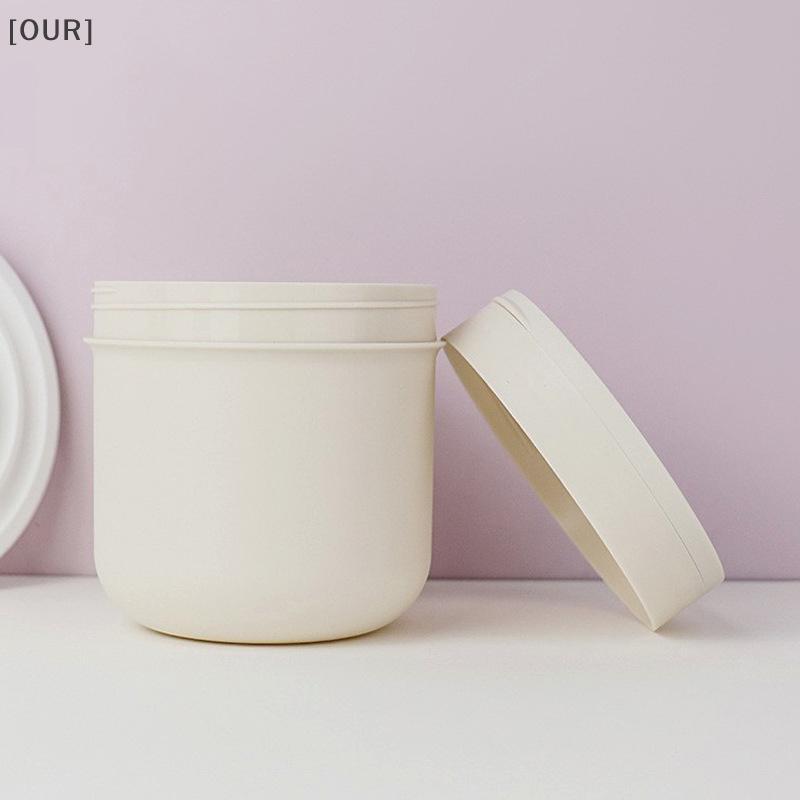 [OUR] 1pcs 300/400ml Refillable Makeup Remover Jar With Spoon Plastic Empty Makeup Jar Pot Travel Face Cream Lotion Cosmetic Container null