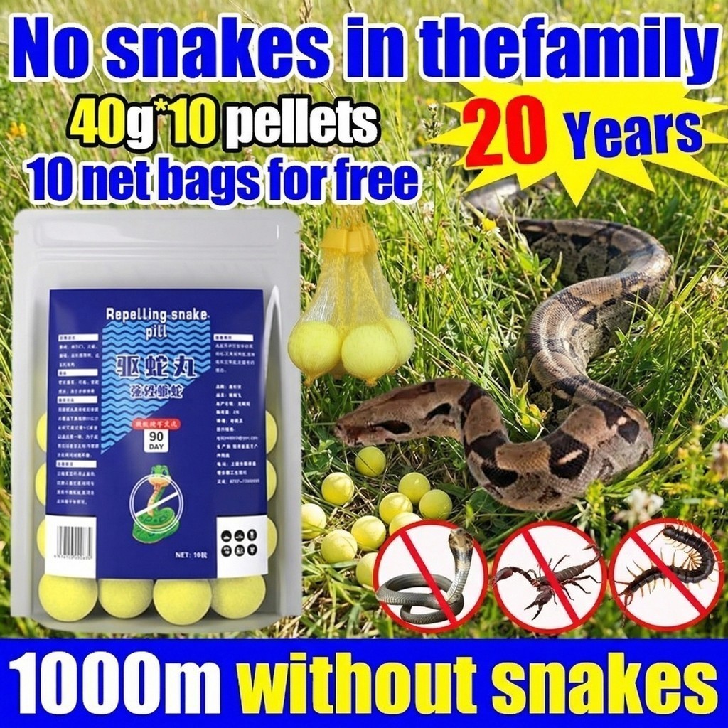 No Snakes in 10 Years Snake Repellent 10 pelletsLong-Acting Snake Repellent Pills Suitable forfarm/outdoor/indoor Belera