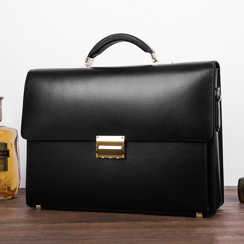 [Pilihan] Kunci Kata Laluan Baharu Beg Lelaki Kulit Tulen Beg Perniagaan Beg Tangan Beg Tangan Beg Komputer Riba Kulit Lembu Mendatar Beg Peguam Z9NN