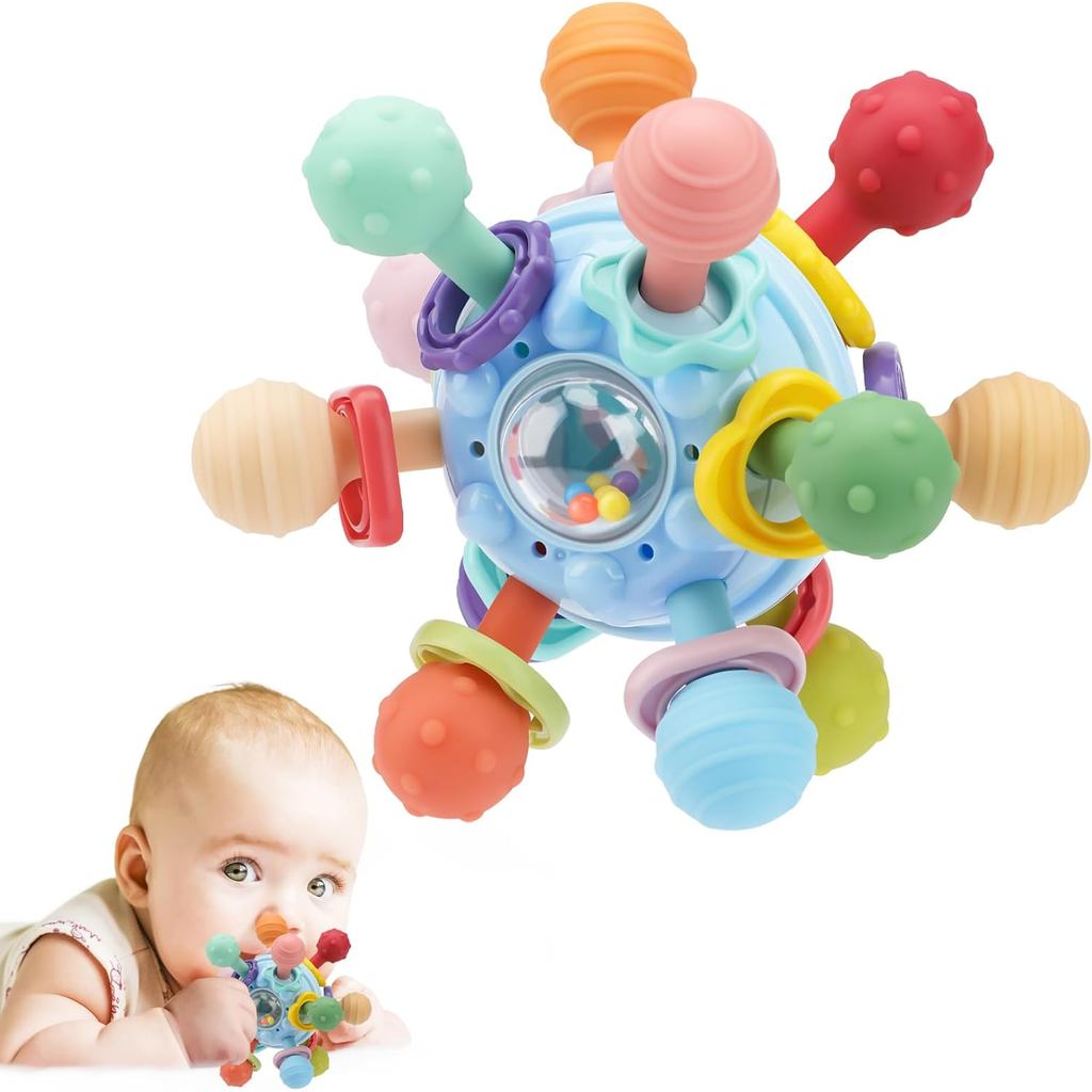 Baby Montessori Sensory Toys for 0-6 6-12 Months, Baby Teether Teething Toys for Babies 0 3 6 9 12 18 Months, Newborn Infant Learning Developmental Toys Gifts for 1 2 Year Old Boys