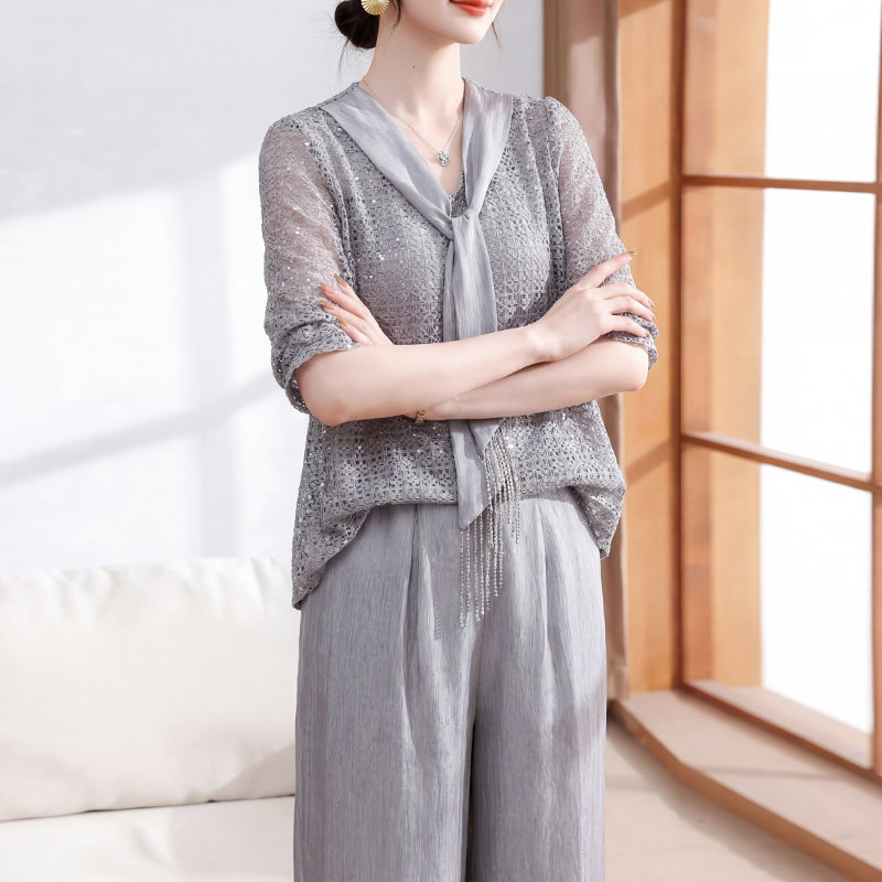 Mother's Decent Quality Two-Piece Suit - Western Style for Women Over 50