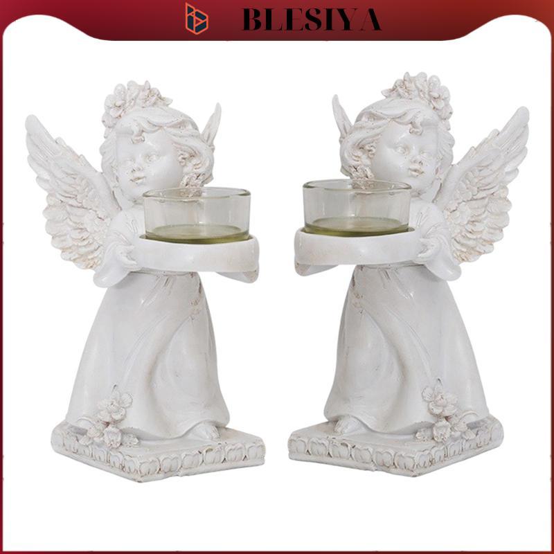 blesiya Resin Angel Candle Holder Angel Statue Tealight Candle Holder for Memory Loss of Loved One Church Bereavement Decoration
