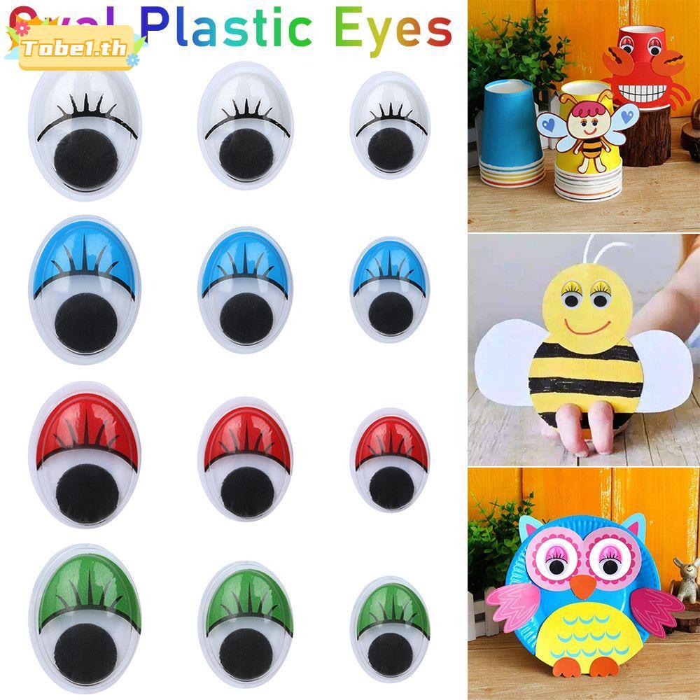 TOBE1 100pcs/bag Wiggling Moving Eyes Colorful Oval Kids Toys Cute Plush Panda Eye
