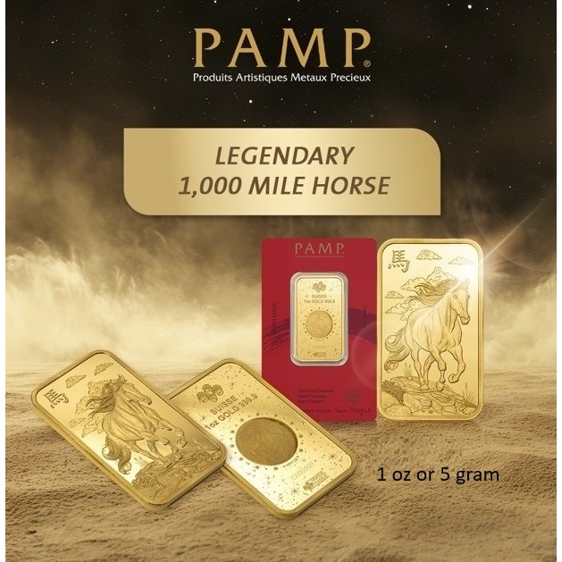 Murni Mewah Emas999.9, Gold Bar Pamp Lunar Horse2026 Legend 100138 0.0 cm Pd H70417 