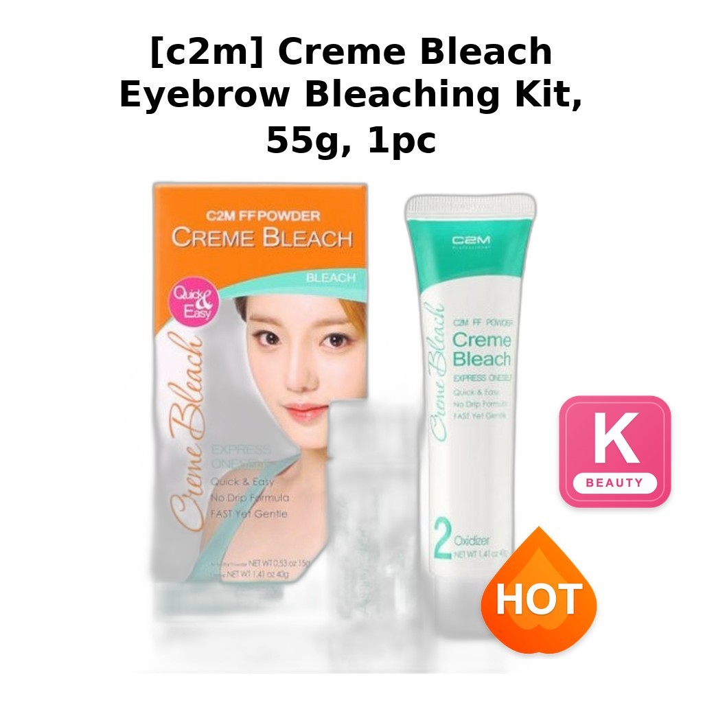 [c2m] Creme Bleach Eyebrow Bleaching Kit, 55g, 1pc / Korean Eyebrow Bleach / Easy Application / 100% Genuine by mumuhu