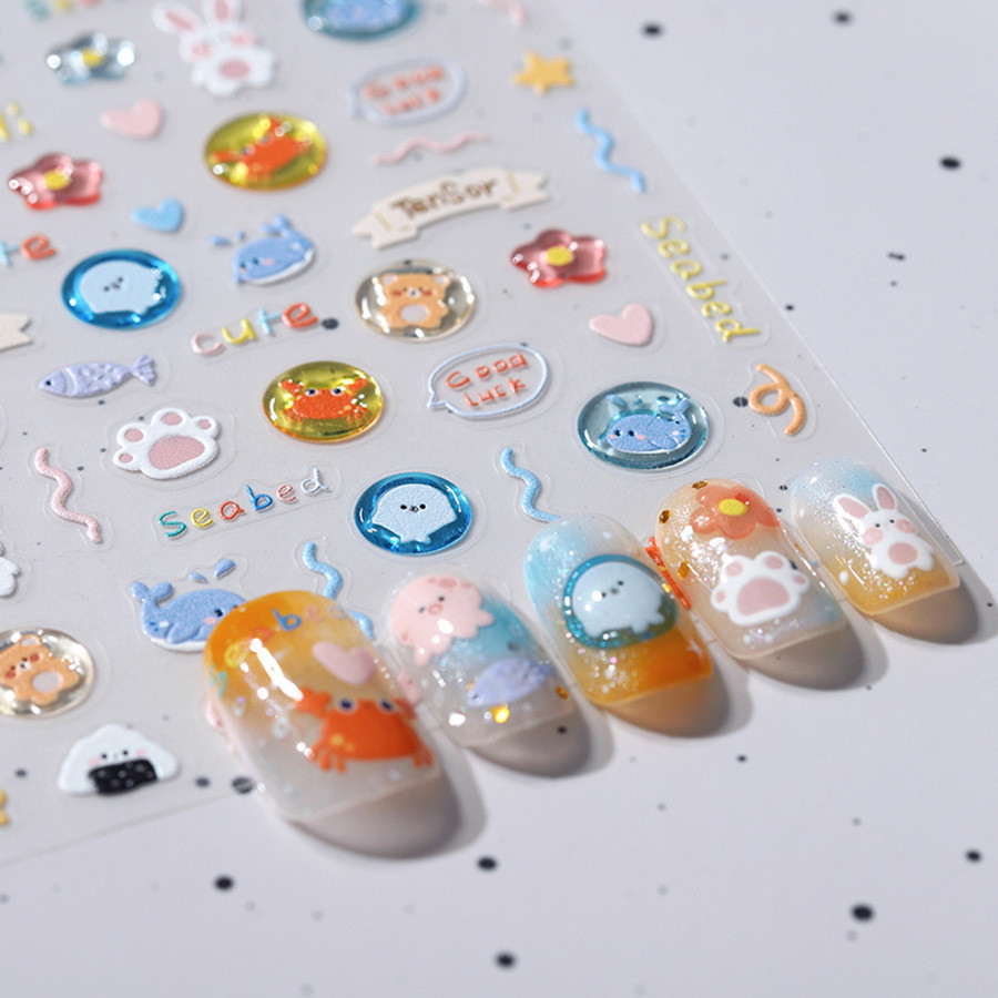 New Craft Line Frosted TENSOR Three-Dimensional Manicure Sticker ins Adhesive Manicure Sticker Jelly Glue Series M628