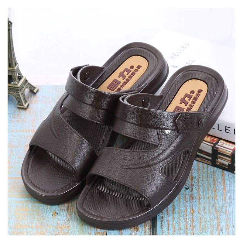 Ready Stock Quick Shipping Pull Back Sandals Slippers Men Breathable Anti-slip Men Beach Shoes Summer Sandals Dual-use Sandals Casual Trendy New Style 26501A8/30