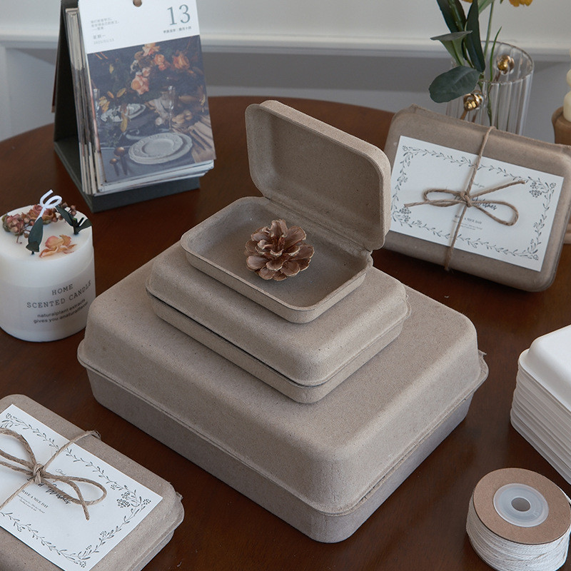 Eco Friendly Biodegradable Pulp Jewelry Box for Rings Necklaces Handmade Soap Gift Packaging Organizer Storage Box Daily Use Sustainable Present Holder 2026