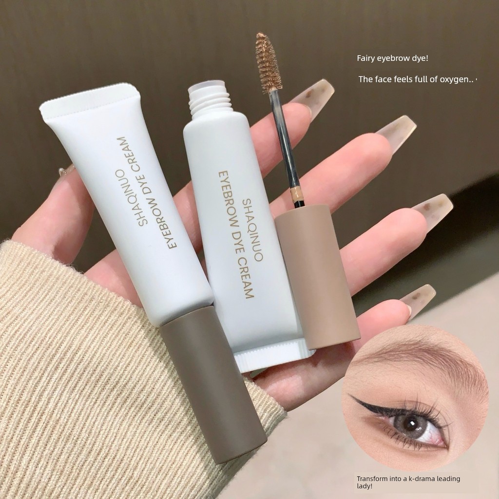 eyebrow pencil eyebrow Velvet Shaping Eyebrow Dyeing Cream Light Color Waterproof Sweatproof Non-Dehydrating Female Eyebrow Dyeing Cream Pen Brown Natural Wild Eyebrow