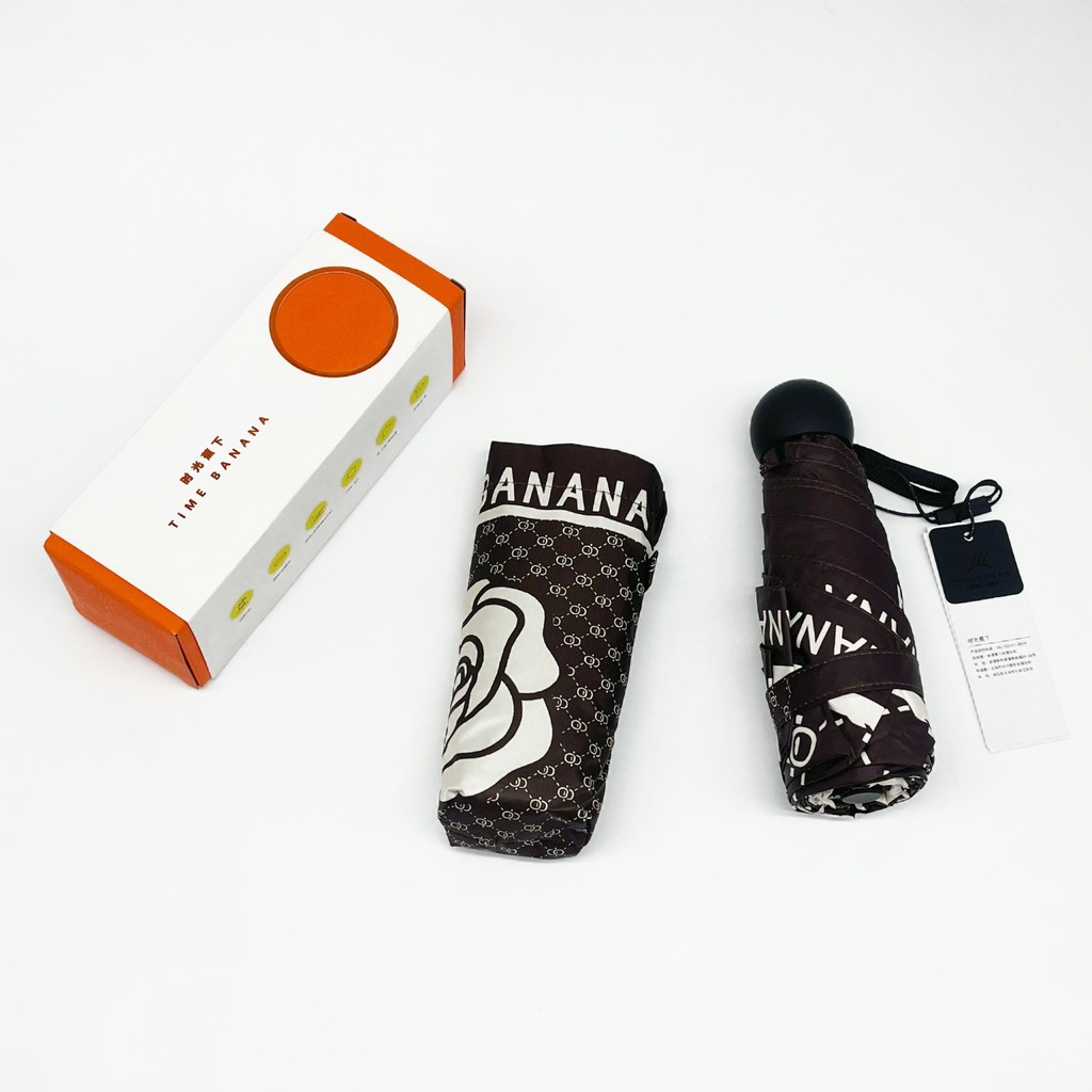 White Rose 50% Off Black Plastic Umbrella Gift Box Full Shading Sunscreen Umbrella Student Portable Sun Umbrella Adult