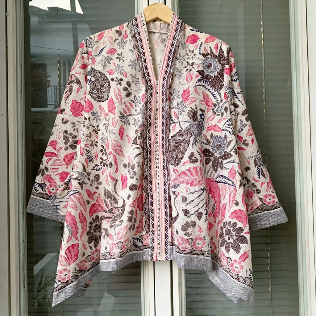 KARTINI BATIK BLOUSE, TRENDY OFFICE TOP, Tie Dye Batik Kebaya Blouse Women Clothing