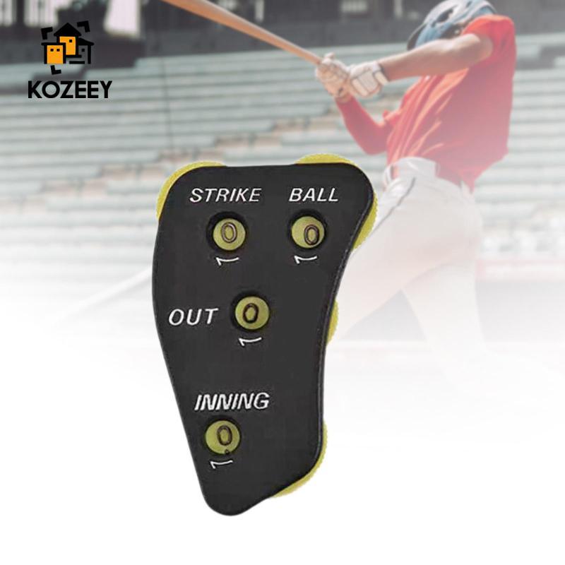 [KOZEEY] Black Umpire Indicator Baseball Counter Softball Score Keeper 4 Wheel Clicker for Referee Training
