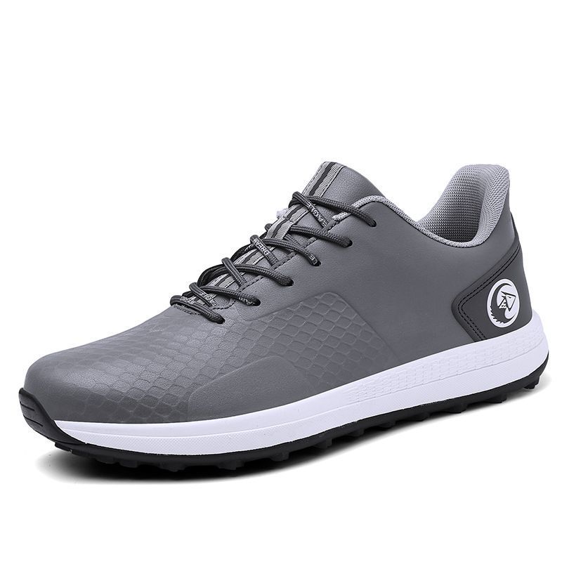 Men Golf Shoes Lace-Up Anti-Slip Fixed Spikes Breathable Outdoor Sports Shoes Casual Comfortable Lightweight