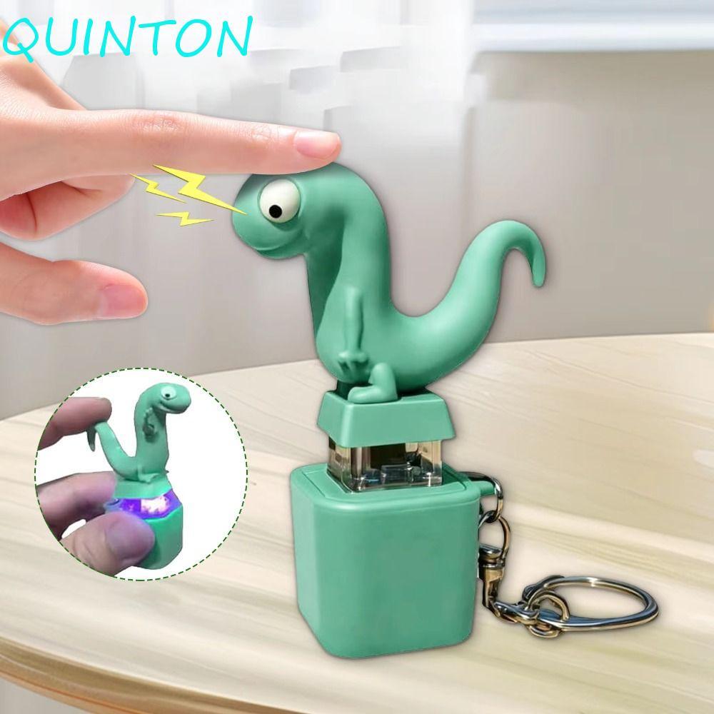 QUINTON Lizard Voice Key Ring, Flash Effects Colorful Lights Lizard Button Keychain, Funny Fidget With LED Sensory Design Lizard Sounds Pendant Backpack