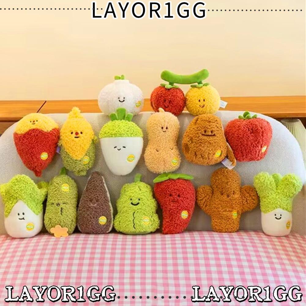 LAYOR1GG Stuffed Dolls, Cute Mushroom Potato Cartoon Peanut Broccoli Plush Toy,  Home Decor Soft 17-25cm Vegetable Plush Cushion Pillow for Children Kids