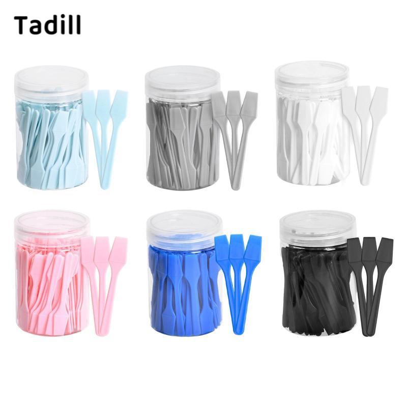 [dksqer] 100 Pieces Makeup Spatulas Foundation Mixing Tool Cosmetic Mask Spade Reusable Spatulas Easy Clean Cosmetic Skincare Jar Scoop Tool Skin Friendly PP S