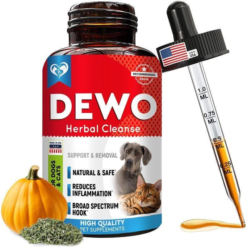 Natural Herbal Support for Dogs, Puppies, Cats & Kittens – Gentle Cleanse with Wormwood & Black Walnut – Helps Maintain a Balanced Gut & Overall Wellbeing – Broad-Spectrum Botanica