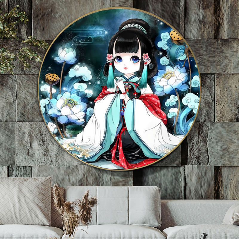 barang bilik tidur diamond painting Lukisan berlian gaya baru gadis berlian penuh bilik tidur kartun watak kartun berlian titik jahitan jahitan gadis kuno