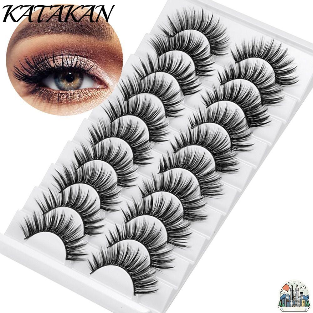 KATAKAN  Faux Mink Lash, Handmade Natrual Long False Eyelashes, Women's Fashion Full Strip Cruelty-free Eye Makeup Tools Eye Lash Extension