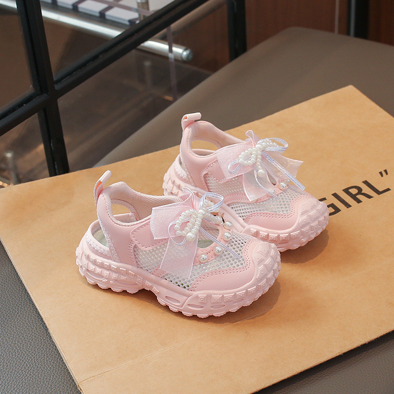 Girls Trendy Shoes Children Princess Shoes 2026 New Summer Fashionable Fashion Soft-Soled Beach Shoes Girls Cool Sports Empty Net Shoes#bu6.6