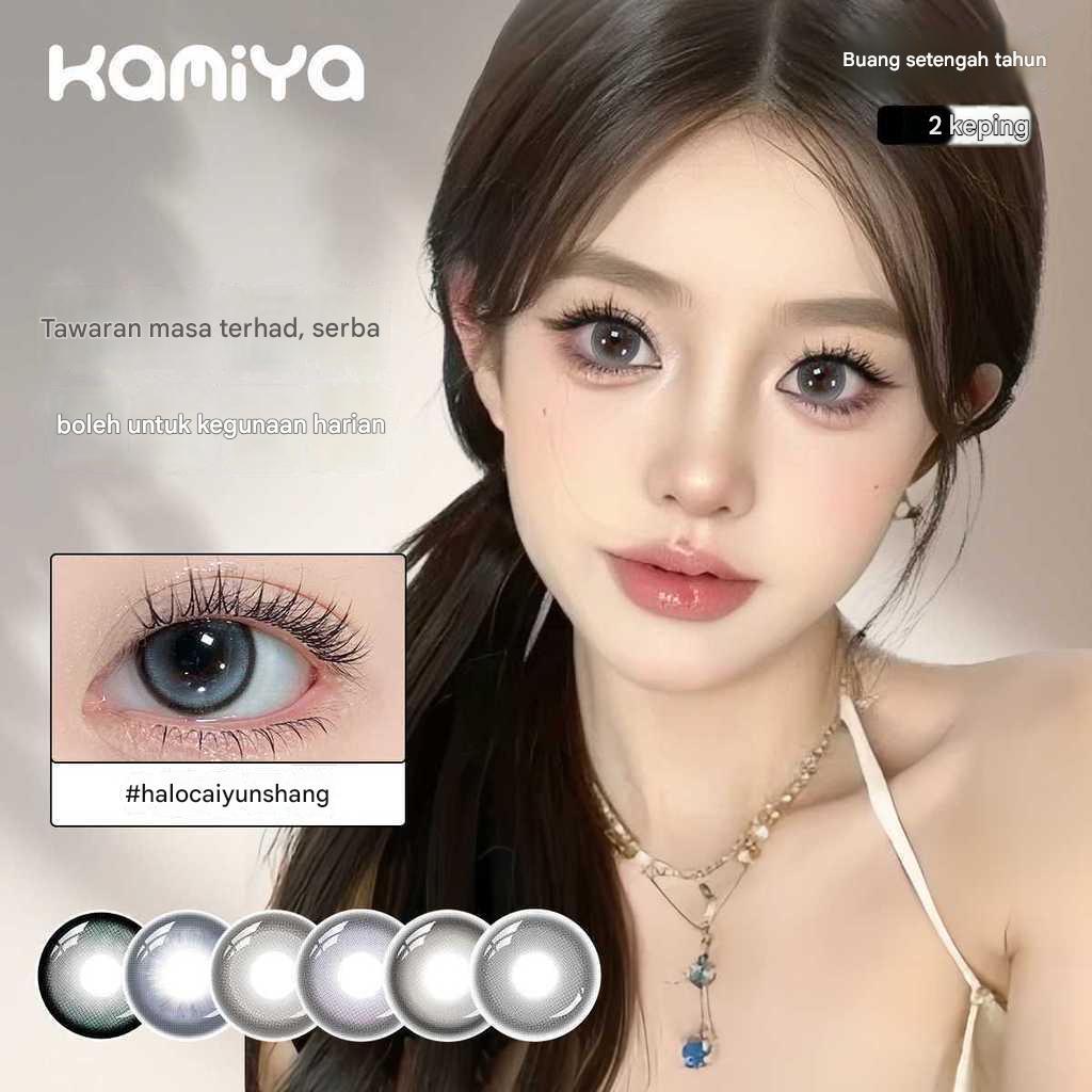 【Shipment within 24 hours‌】 Kanta lekap fesyen Kamiya tempoh guna 6 bulan kanta sandwic teknologi tinggi reka bentuk cantik selesa pakai sesuai pemula lelaki perempuan lensa kontak warna hitam coklat kelabu hijau biru ungu natural effect mata besar kornea