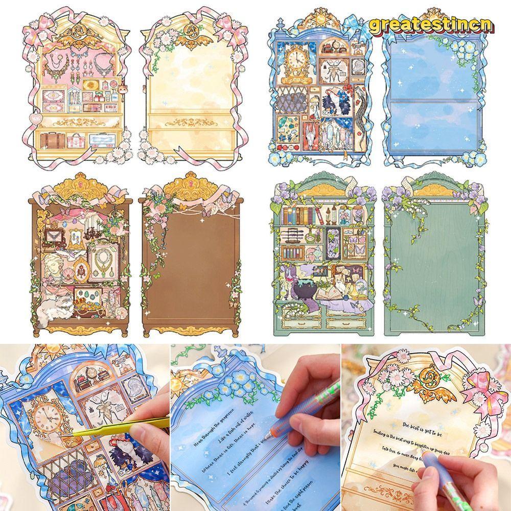 GREAT  Scene Sticker, Vintage Curiosity Cabinet Vintage Style Scrapbooking Decals, Creative Multicolor PVC Landscape Sticker Toy