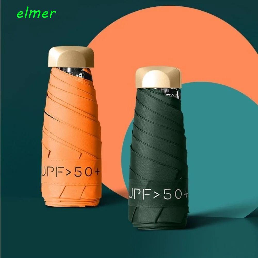 ELMER Mini Sun Umbrella, Portable Sun Protection Mini Umbrella, Pocket Parasol UV Folding Lightweight Waterproof Capsule Umbrella Outdoors
