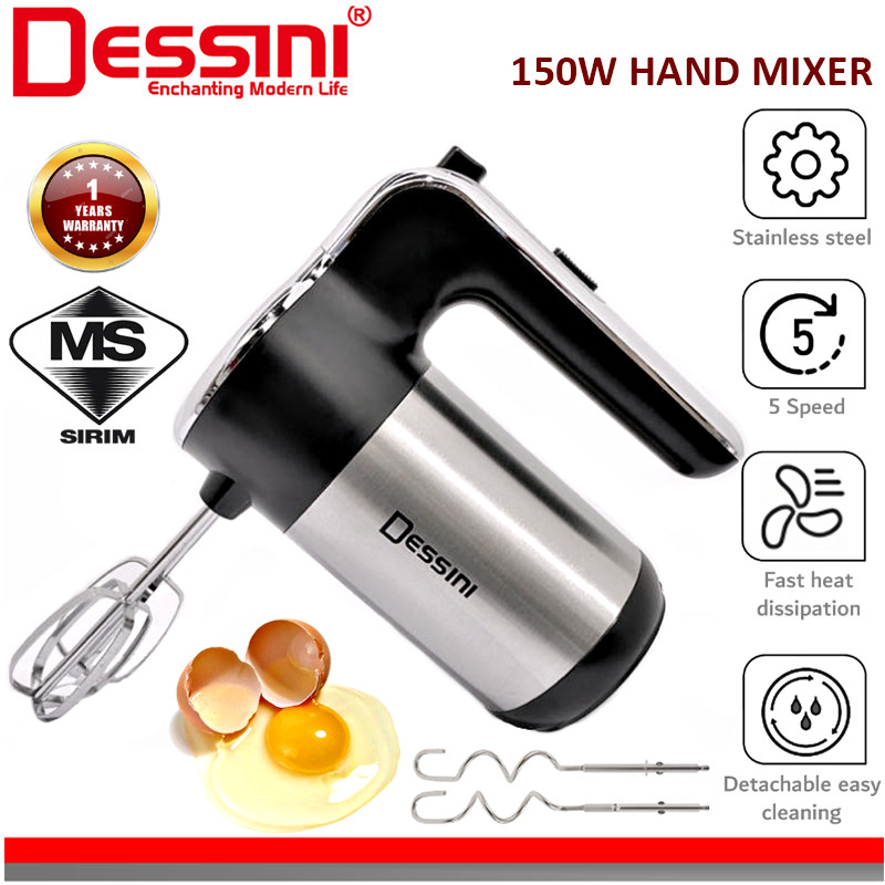 DESSINI ITALY 5 Speed Electric Hand Mixer Egg Beater Blender Grinder Processor Dough Whisk Mesin / Pengadun Bancuh Telur