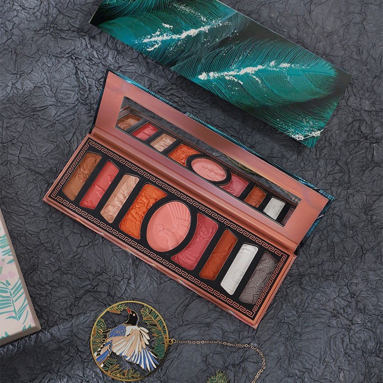 Hundred Birds Chaofeng Embossed Eyeshadow Palette Multifunctional Comprehensive Makeup Palette High Gloss Contouring Blush All @