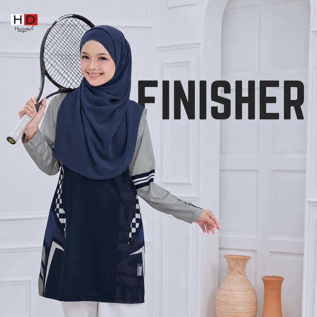 Finisher : T shirt Jersey Muslimah Humaira Design (Saiz : XS-5XL)