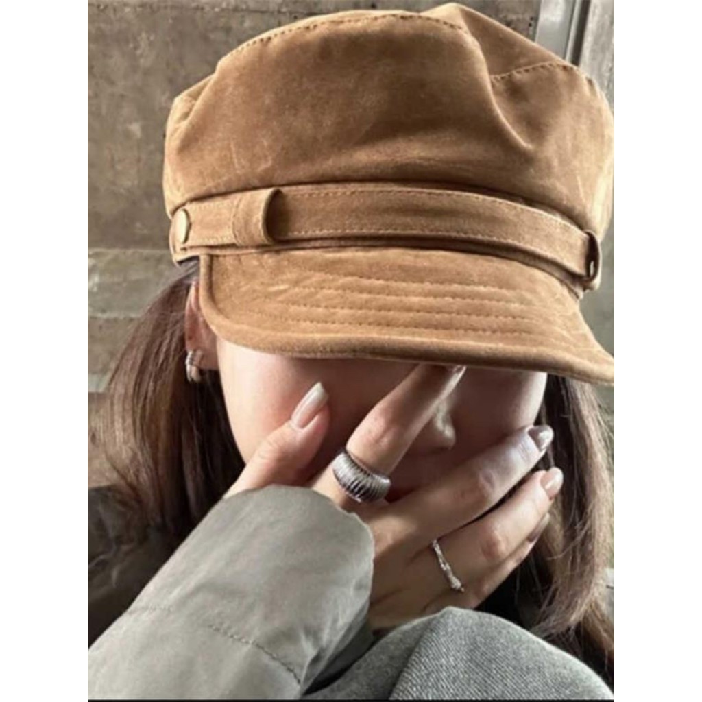 Autumn New Style Retro British Style Newsboy Hat Female High-End Suede Octagonal Hat Small Face Fashionable Painter Hat