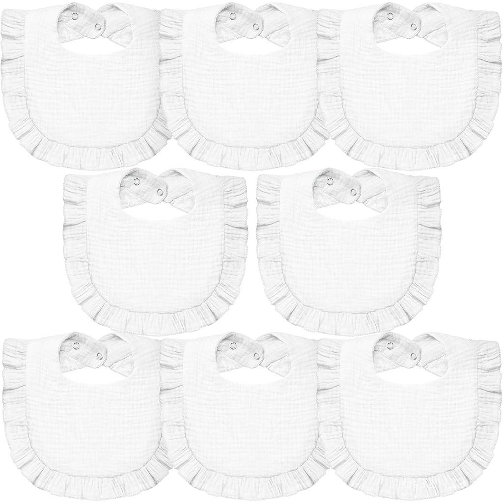 Lictin 8-Pack Muslin Baby Bibs - Bandana Drooling and Teething Bibs, Unisex Cotton
