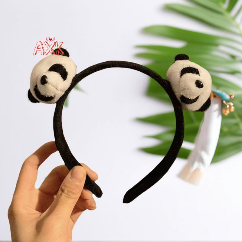 [AXK] Cute Cartoon Panda Plush  For Women's Face Washing Amusement Park Funny And Creative  For Zoo Hair Accessories NEW